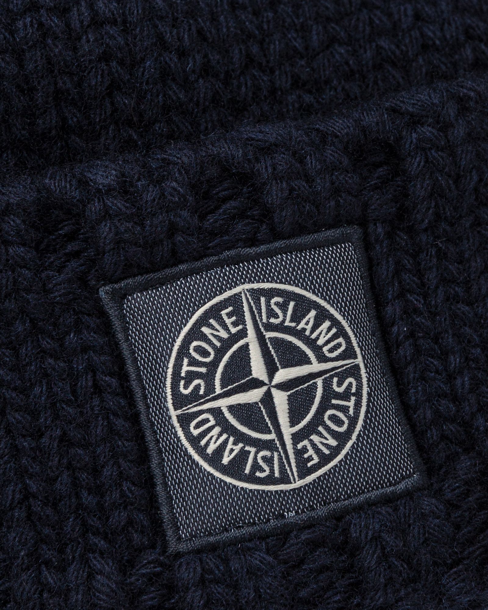 STONE ISLAND LOGO-PATCH TURN-UP BEANIE