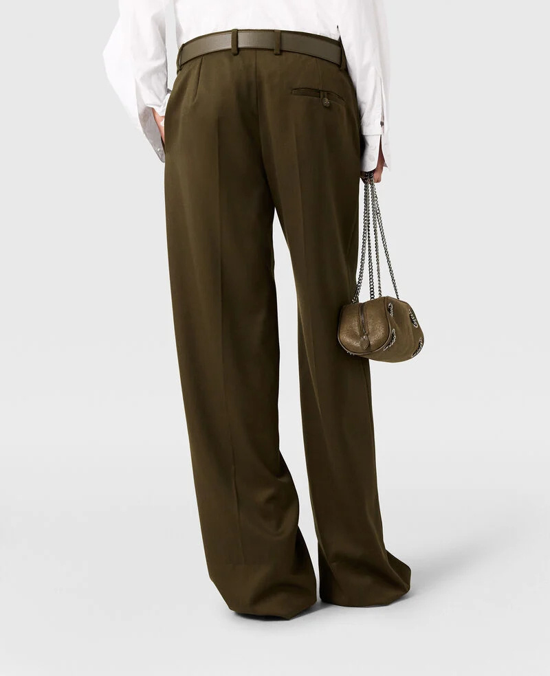 Stella Mccartney Shiny Tailoring Loose Trousers In Green
