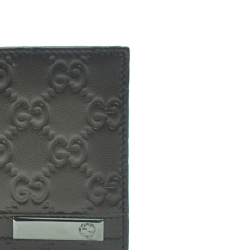 Gucci Gray Gg Embossed Double Fold Wallet In Black