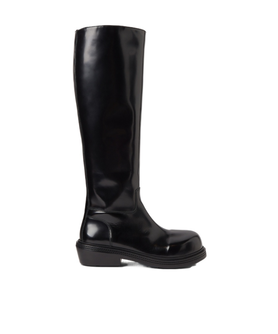 Bottega Veneta Patent Leather Knee-high Boots In Black