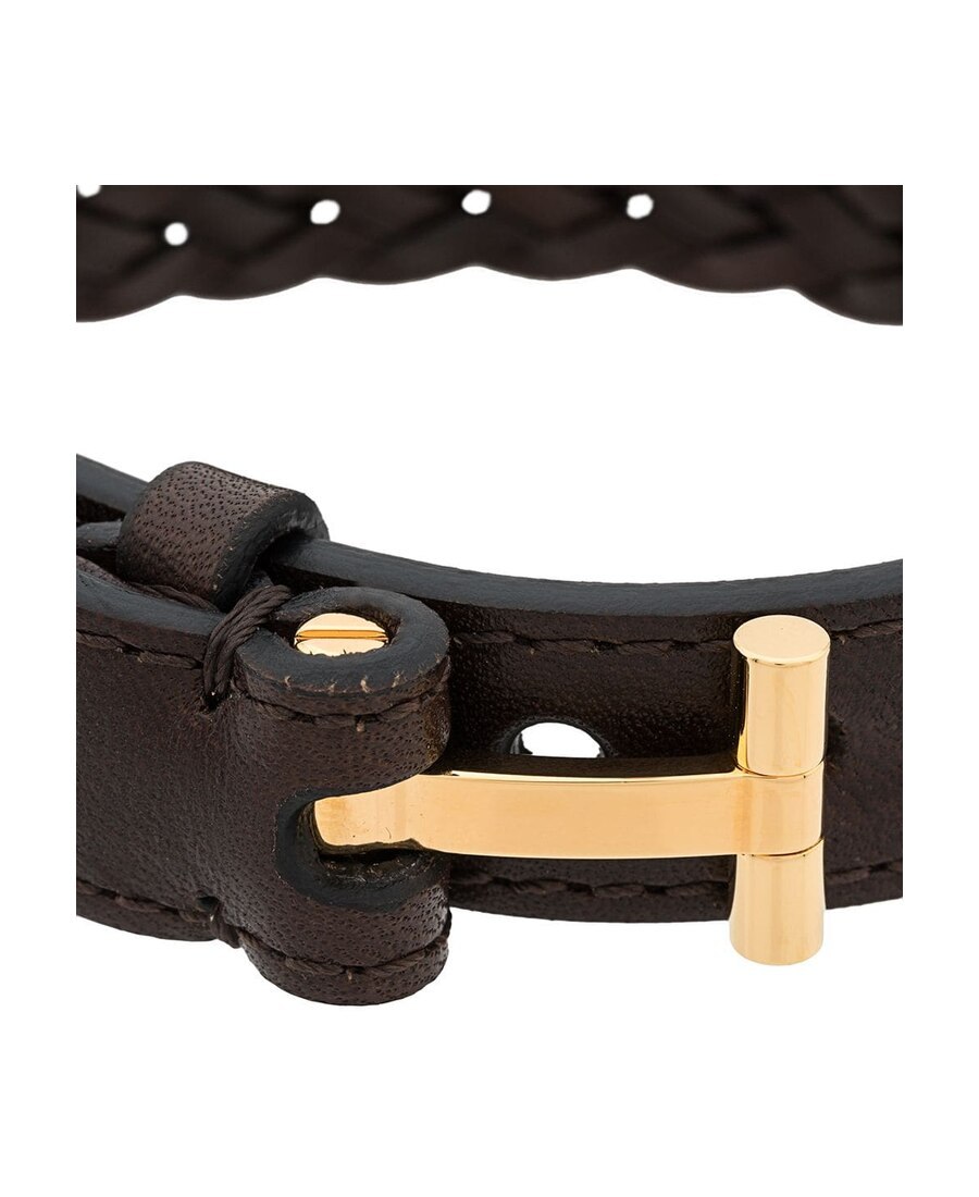 Tom Ford T Logo Braided Bracelet In Black