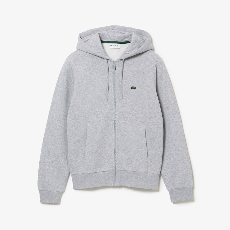 Lacoste Long-sleeved Casual Jacket In Gray