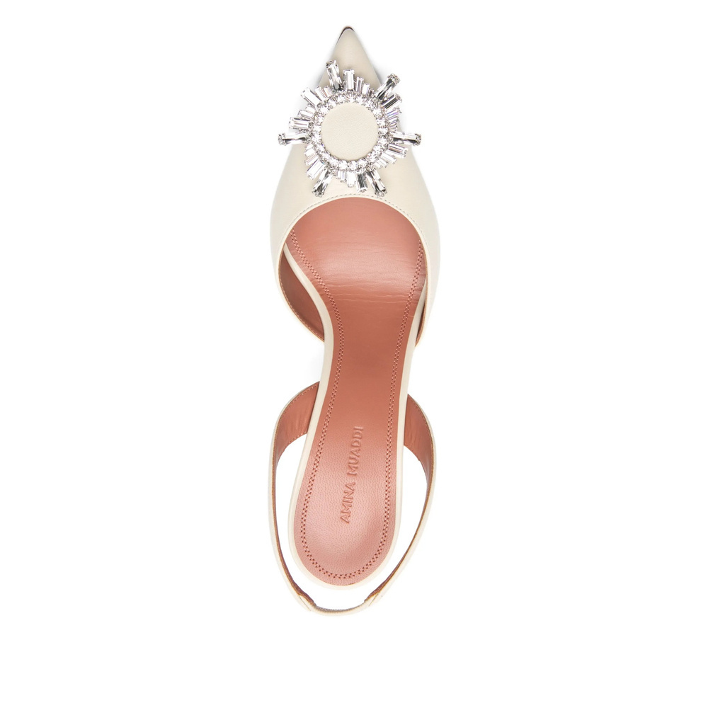 Amina Muaddi Pointed High-heeled Sandals In Neutral