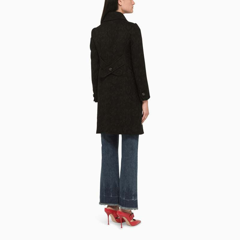 Dsquared2 Floral Pattern Single-breasted Coat In Black