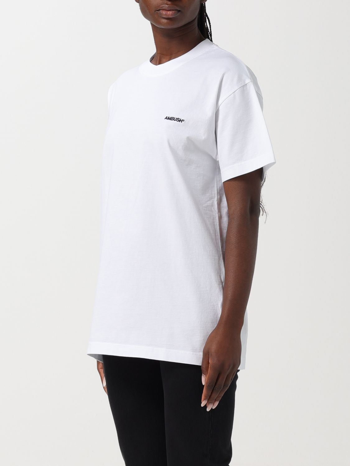 Ambush T-shirt With Round Neck And Short Sleeves In White
