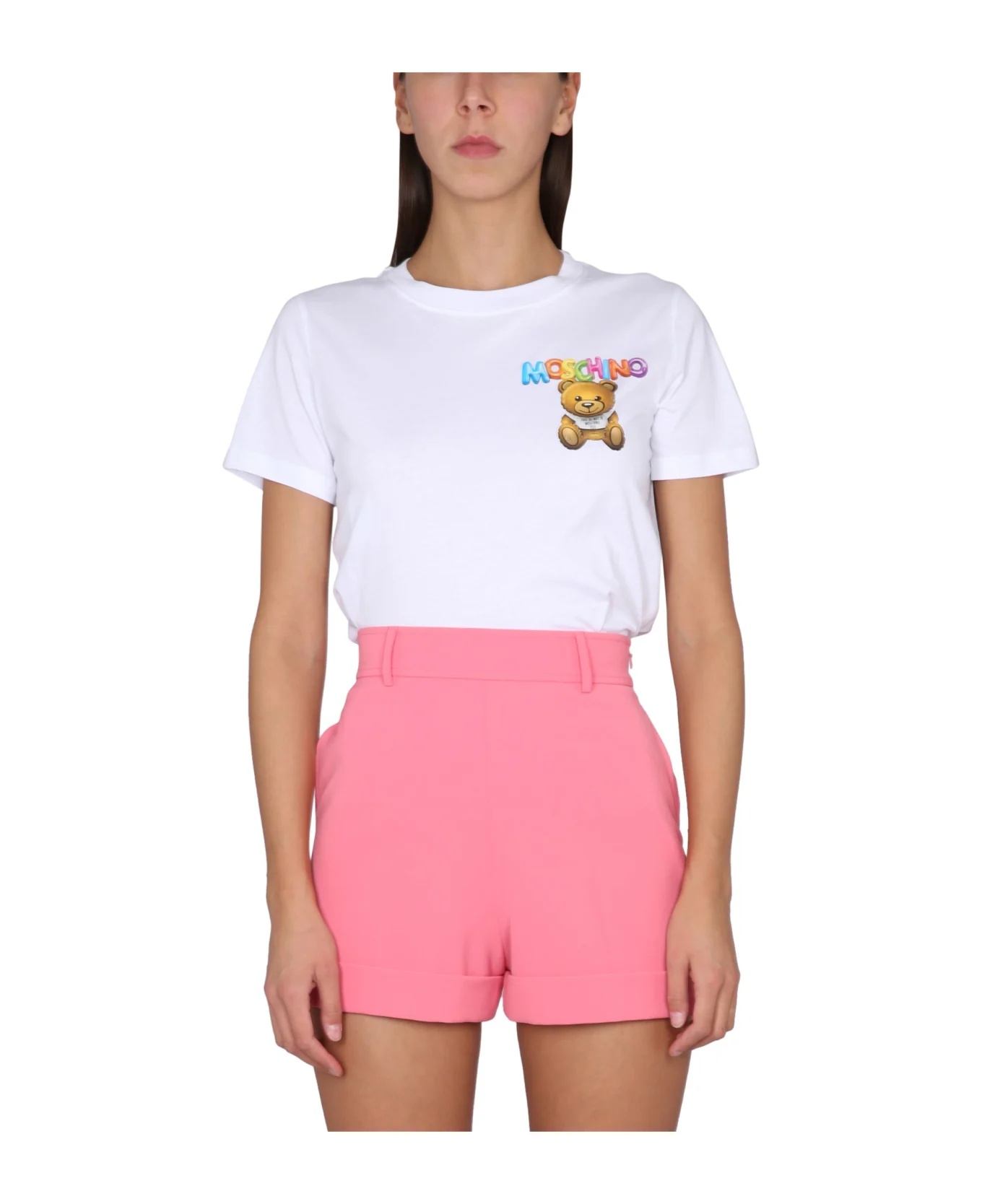Moschino Teddy Bear Motif T-shirt In White