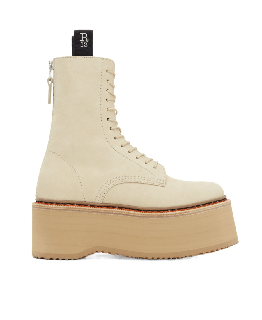 Shop R13 Logo And Ankle Boots In Nude