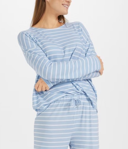 Juvia Striped Pattern Pajamas In Blue