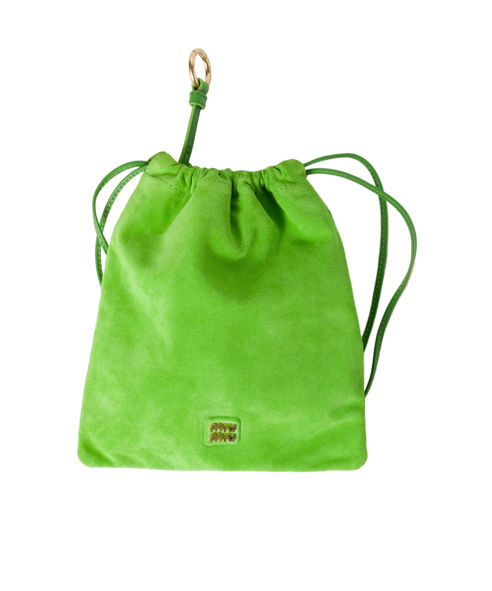 Miu Miu Logo Shoulder Bag In Green