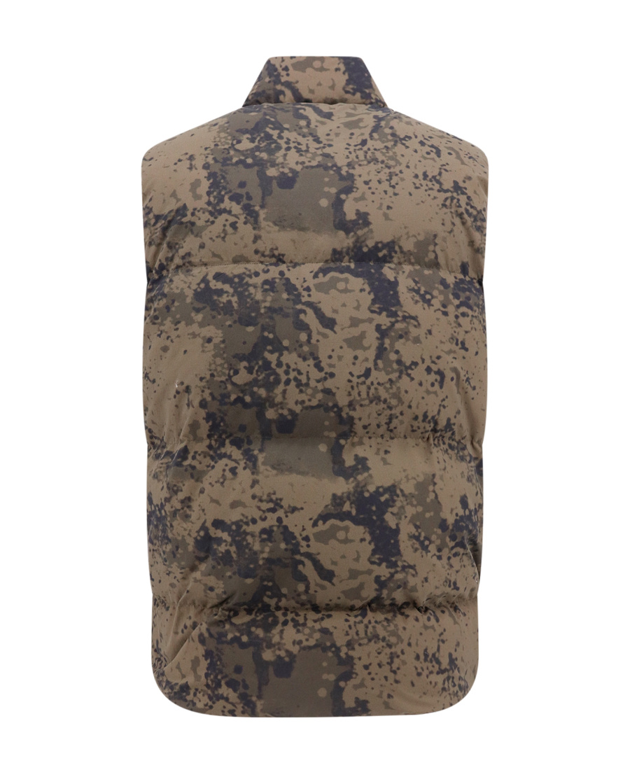 Represent Logo-patch Abstract-print Gilet In Brown