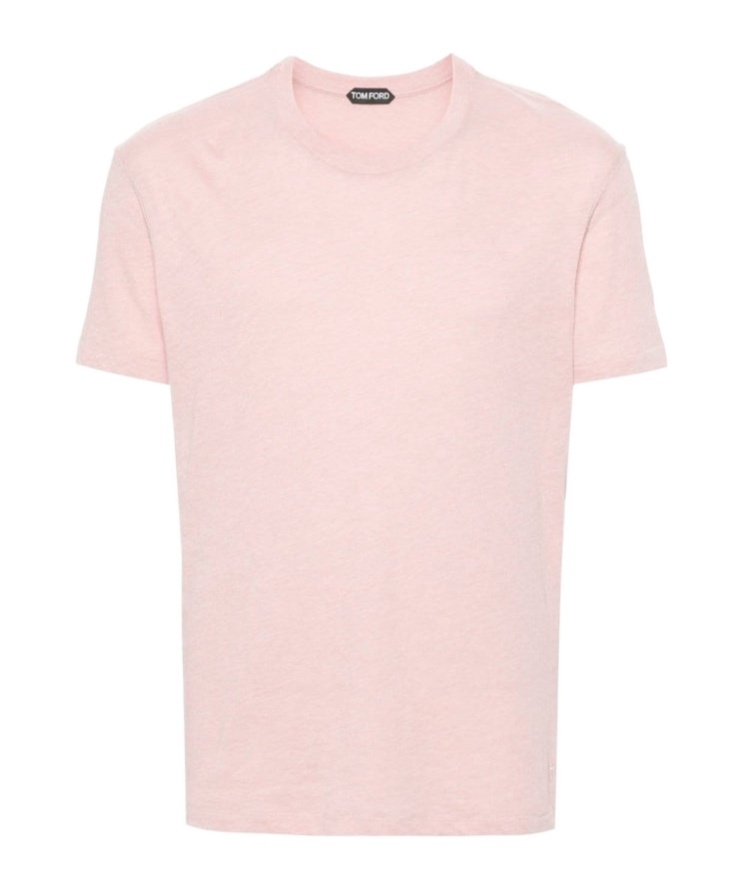 Tom Ford Short Sleeve Crewneck T-shirt In Pink
