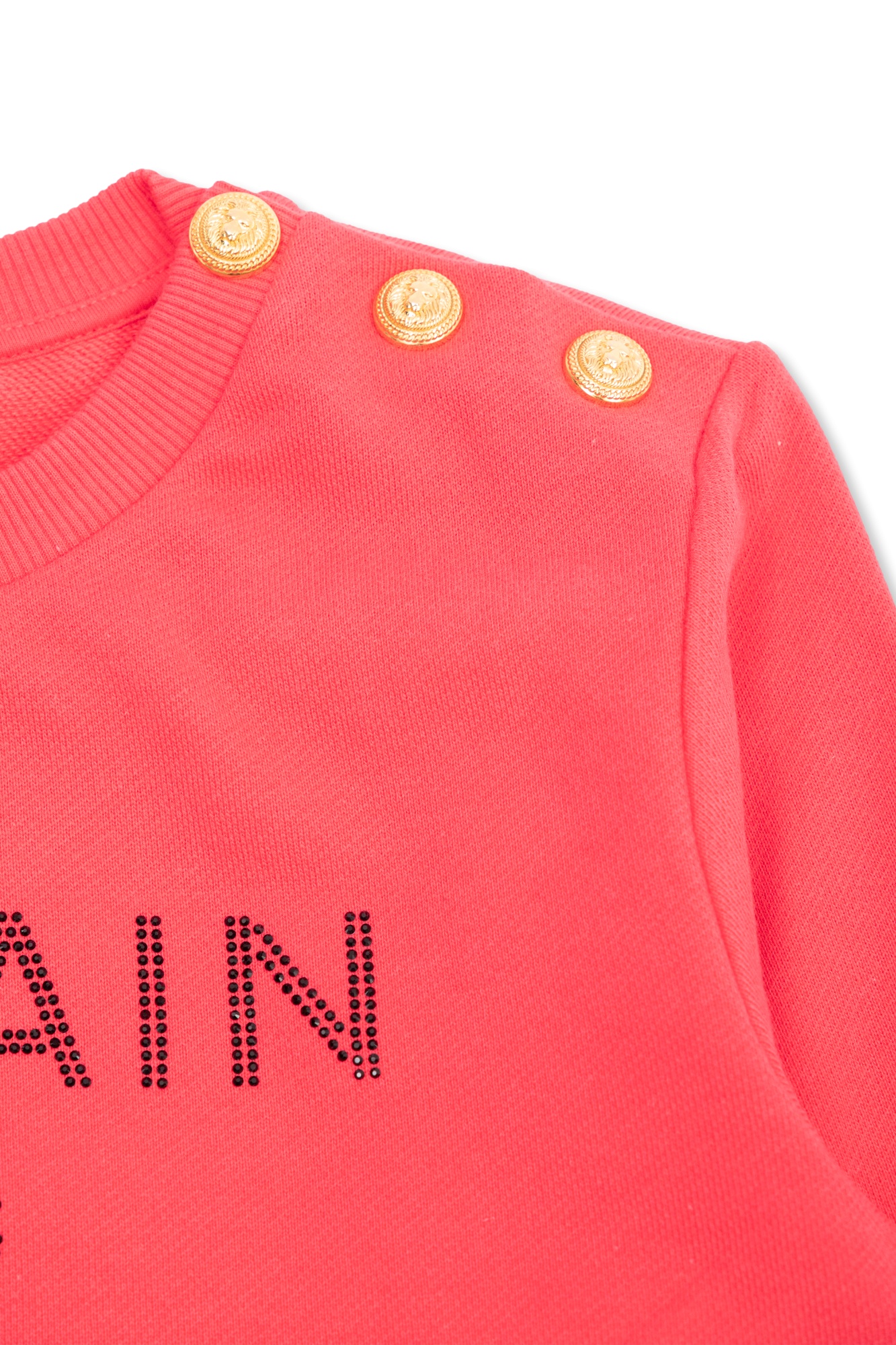 Balmain Logo-embellished Cotton Sweatshirt In Pink