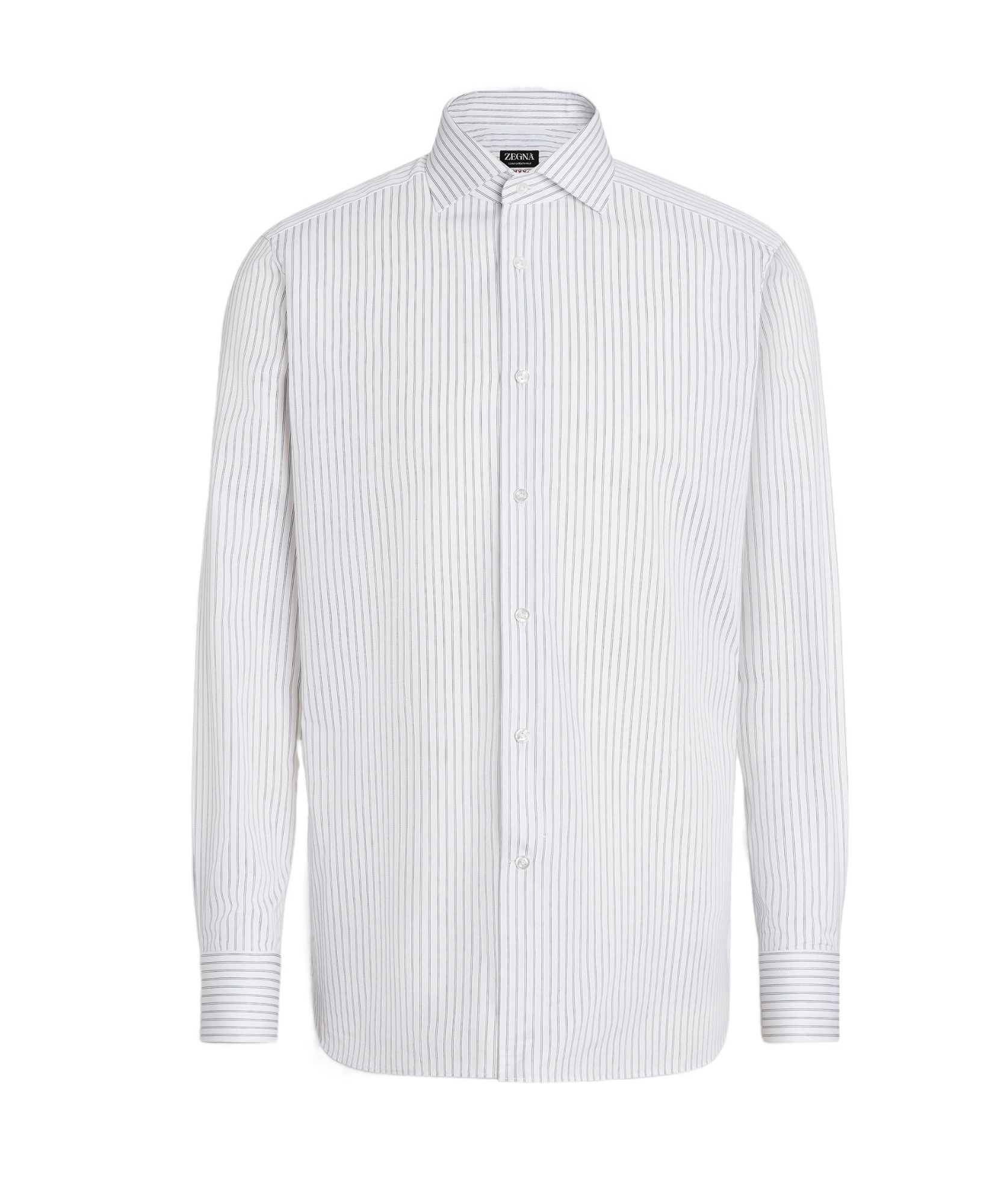 Zegna Centoventimila Striped Cotton Shirt In White