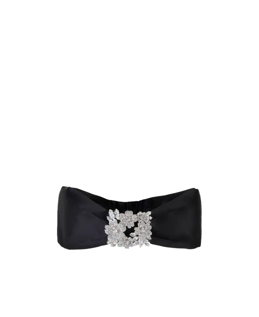 Roger Vivier Rv Bouquet Strass Headband In Black