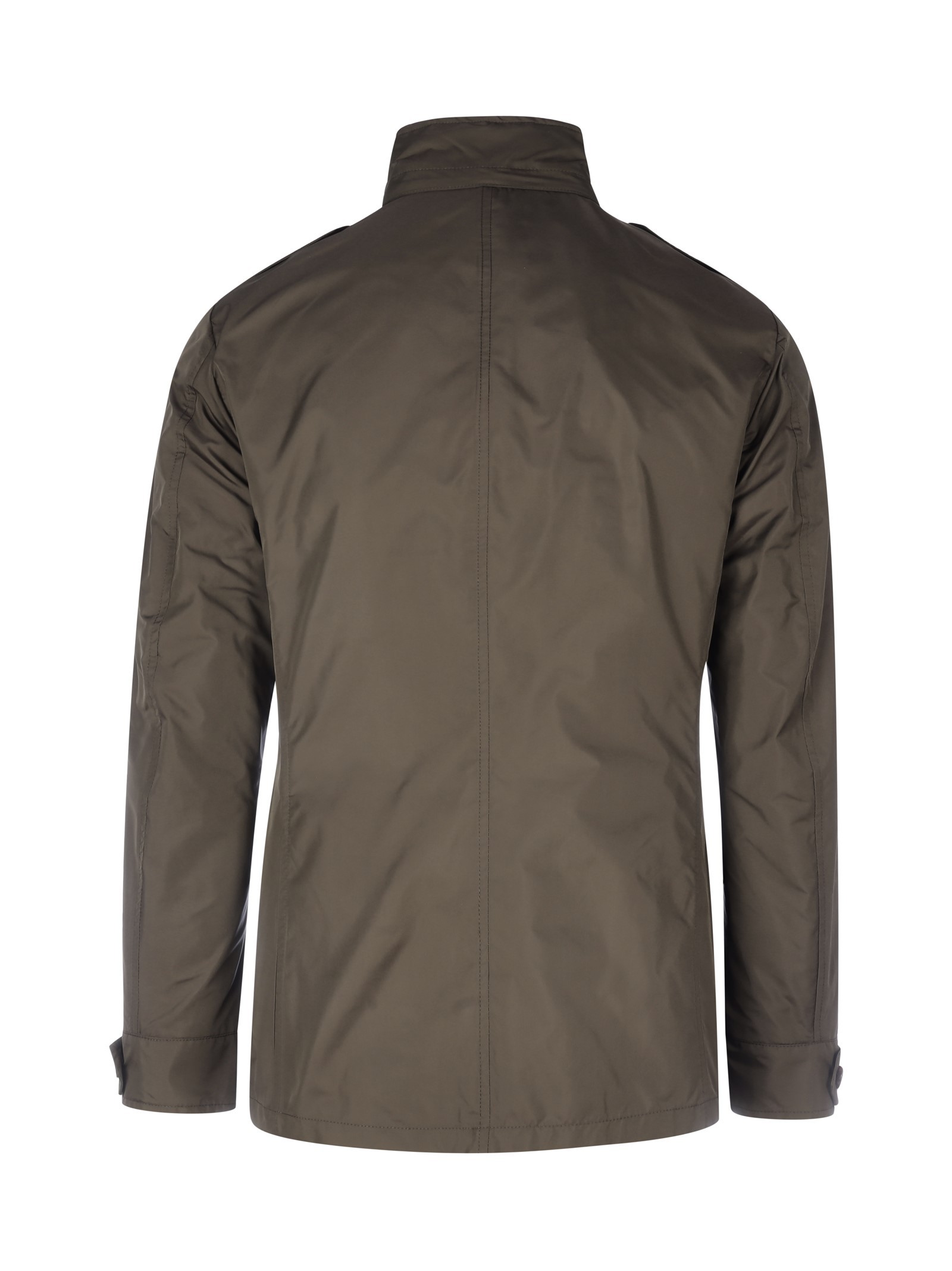 Moorer Hooded Buttoned Down Jacket In Brown