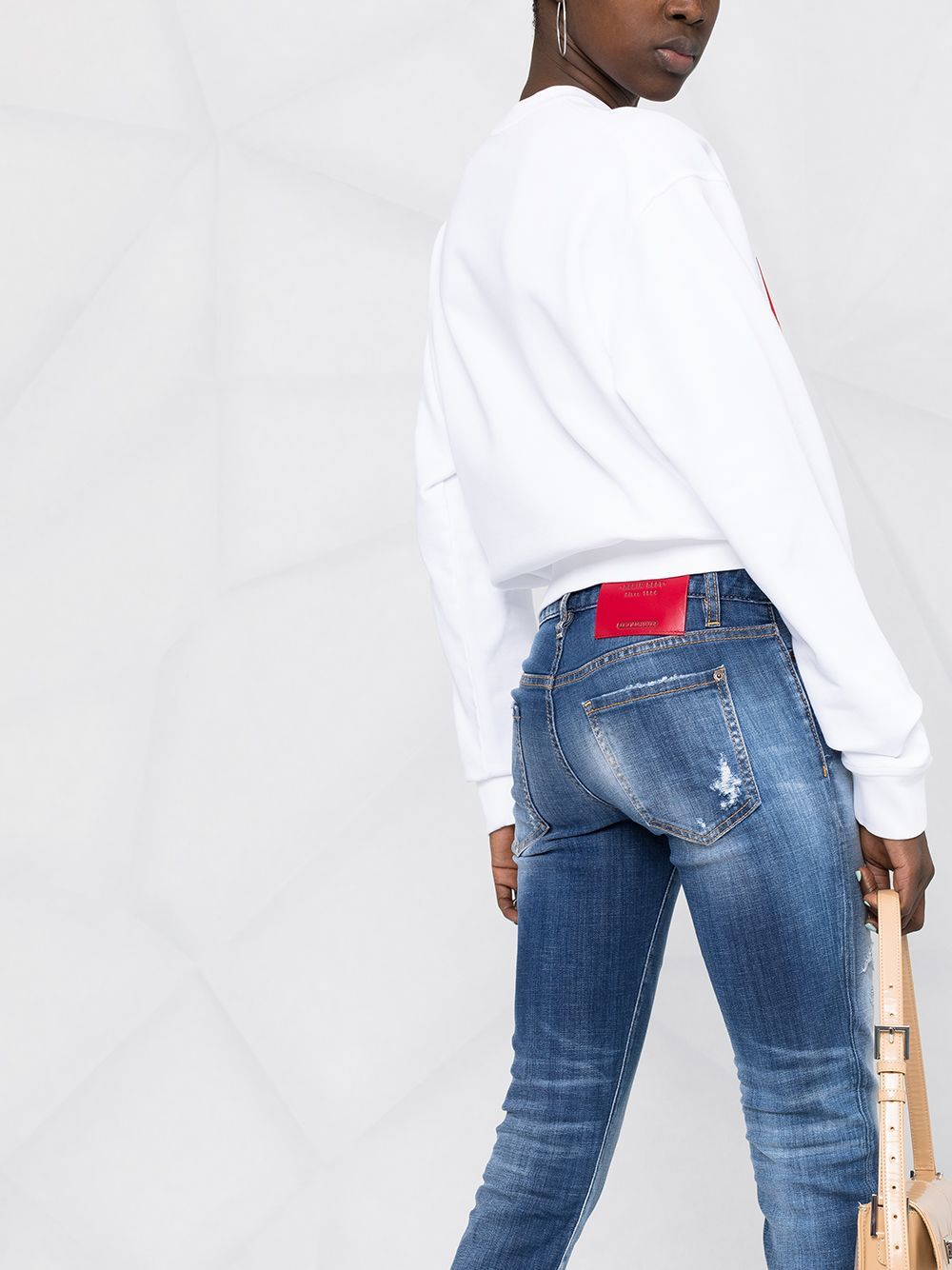 Dsquared2 Ripped Skinny Jeans In Blue