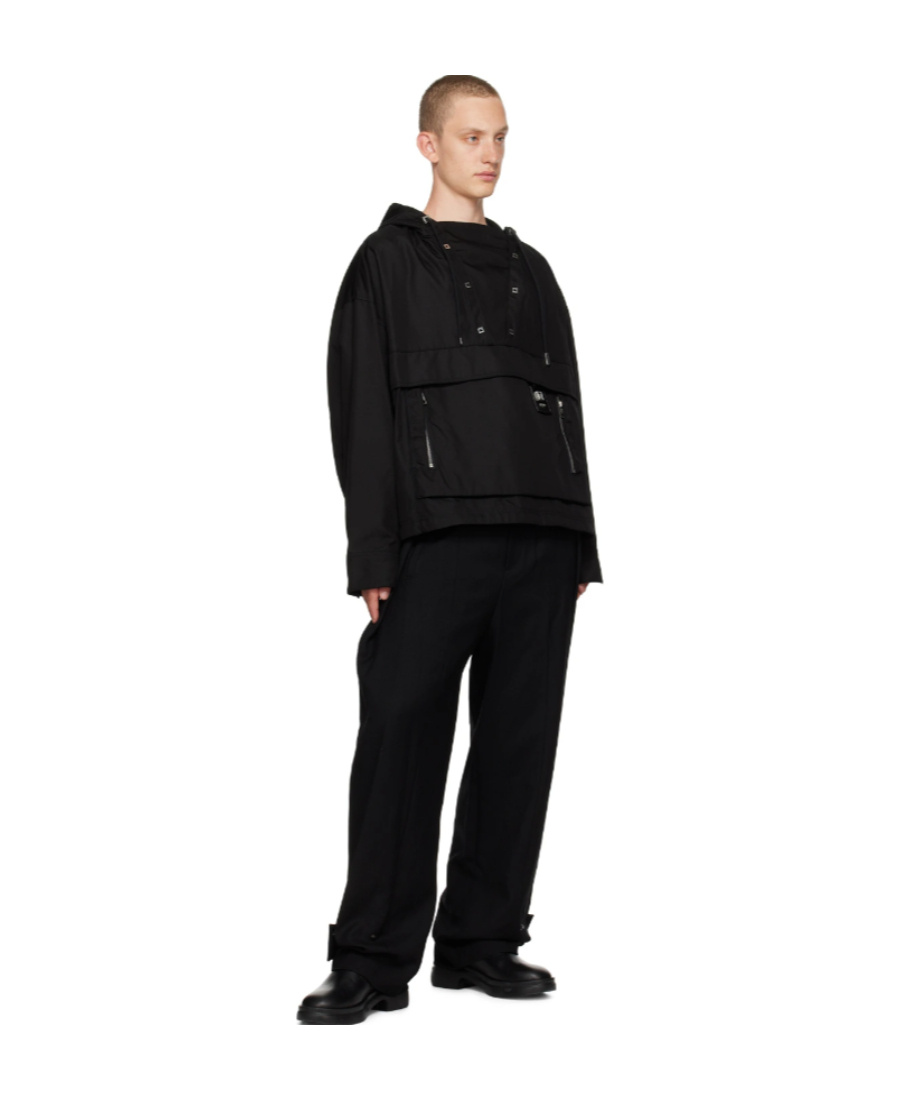 Wooyoungmi Hooded Long-sleeved Casual Jacket In Black