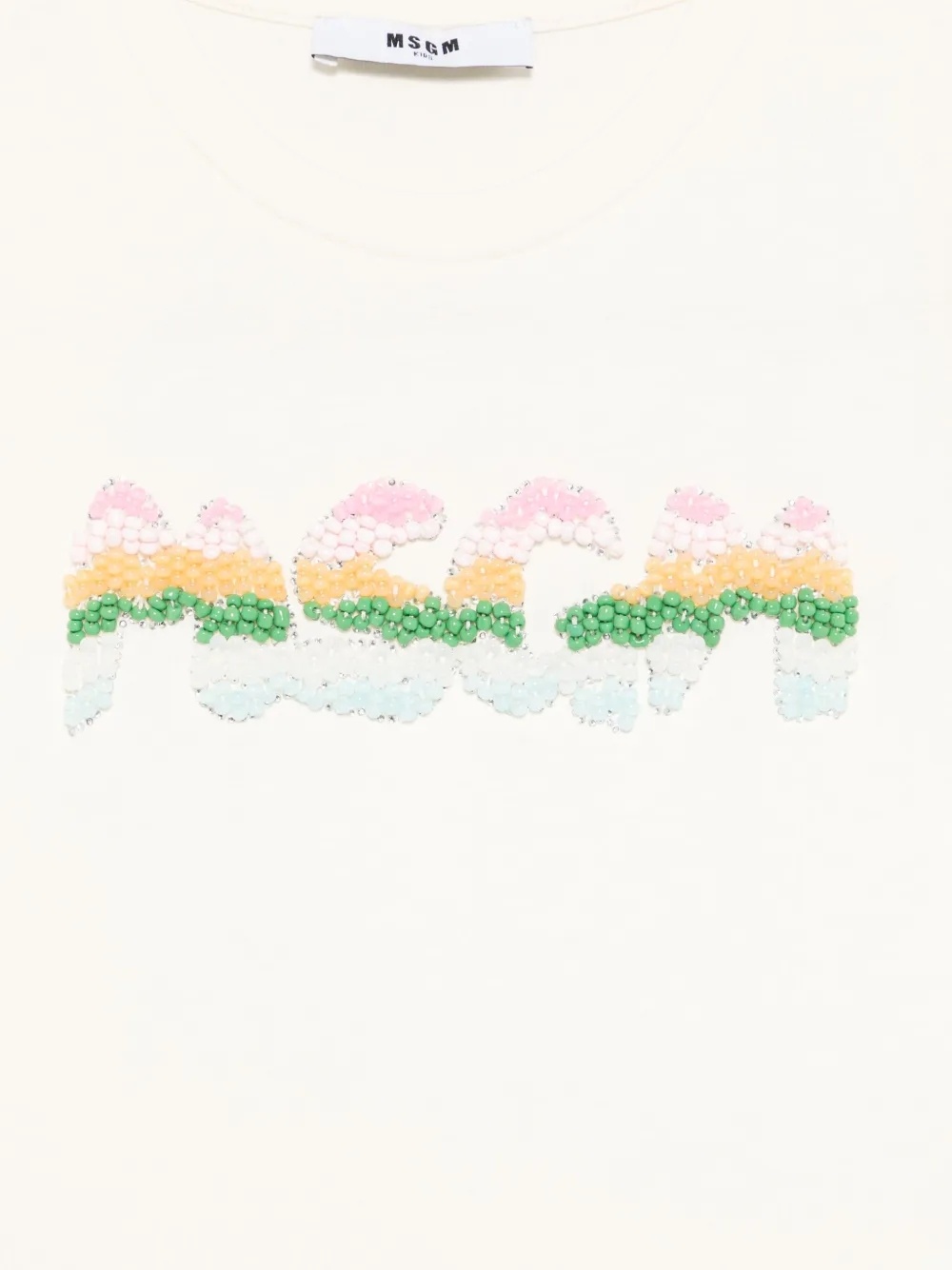 Msgm Bead-logo T-shirt In White