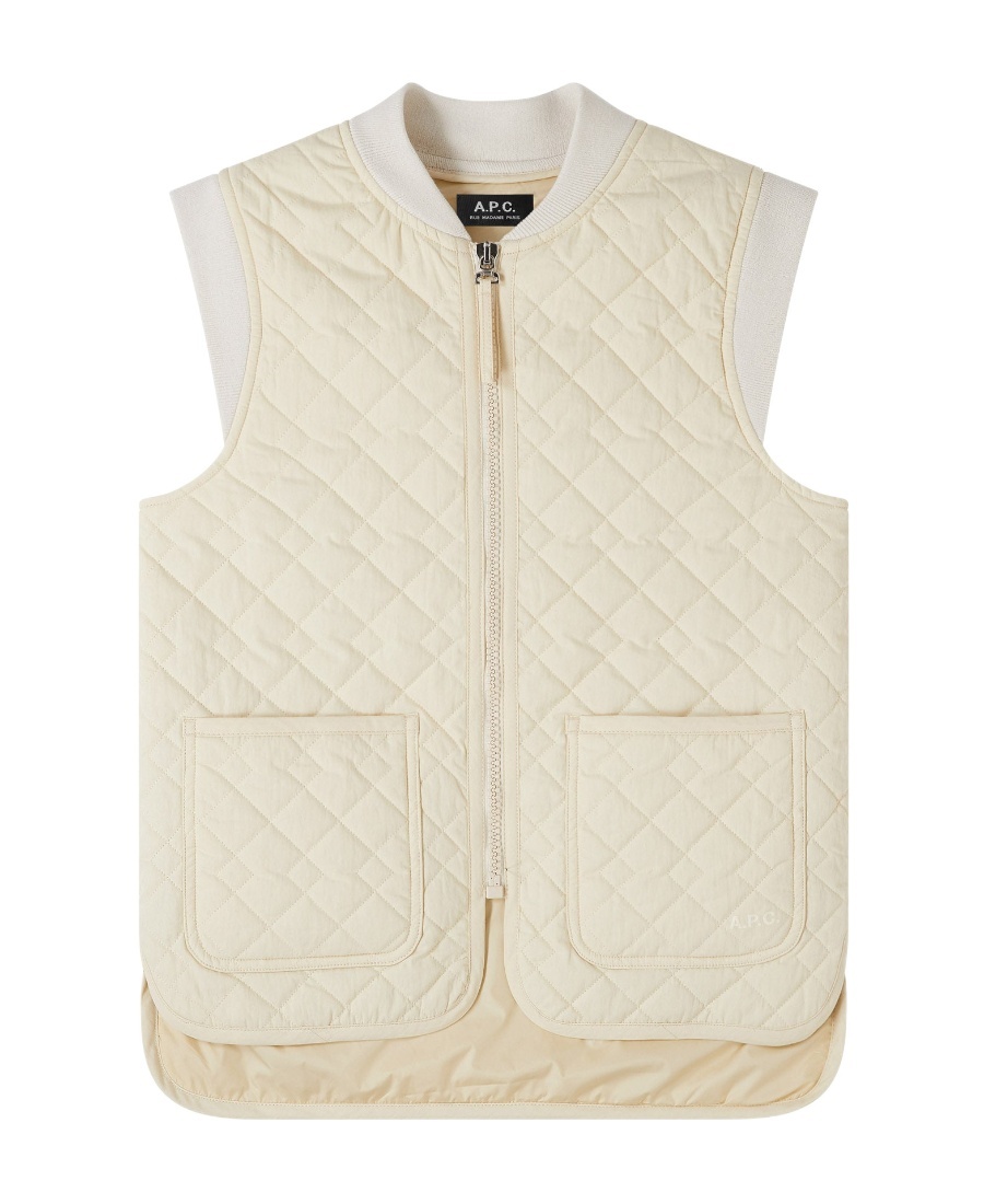 Apc Elea Quilted Gilet In Nude