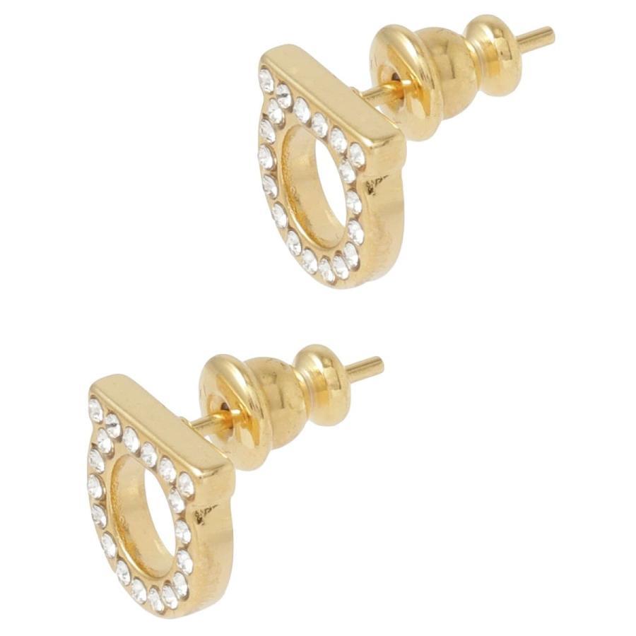 Ferragamo Gancini Earrings Gold-tone Finish Pearl Embellishments