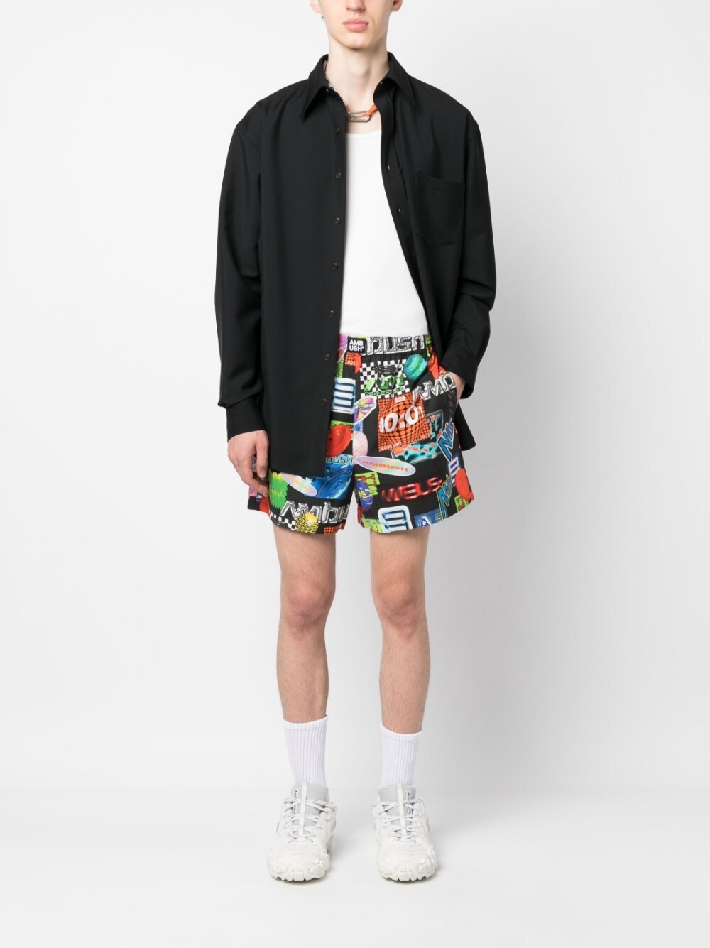 Ambush Graphic-print Elasticated-waistband Shorts In Multicolor