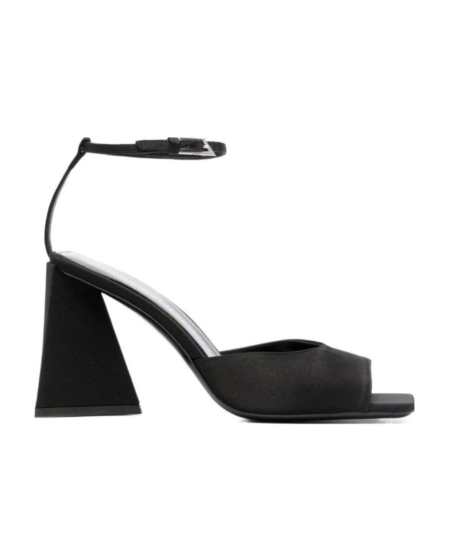 Attico The Woman Sandals Black Size 9 Textile Fibers In Black
