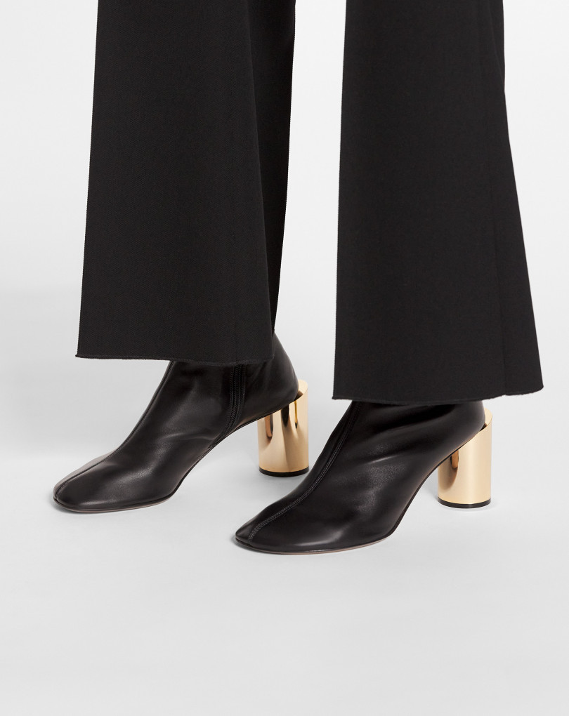 Lanvin 75mm Round-toe Leather Boots In Black