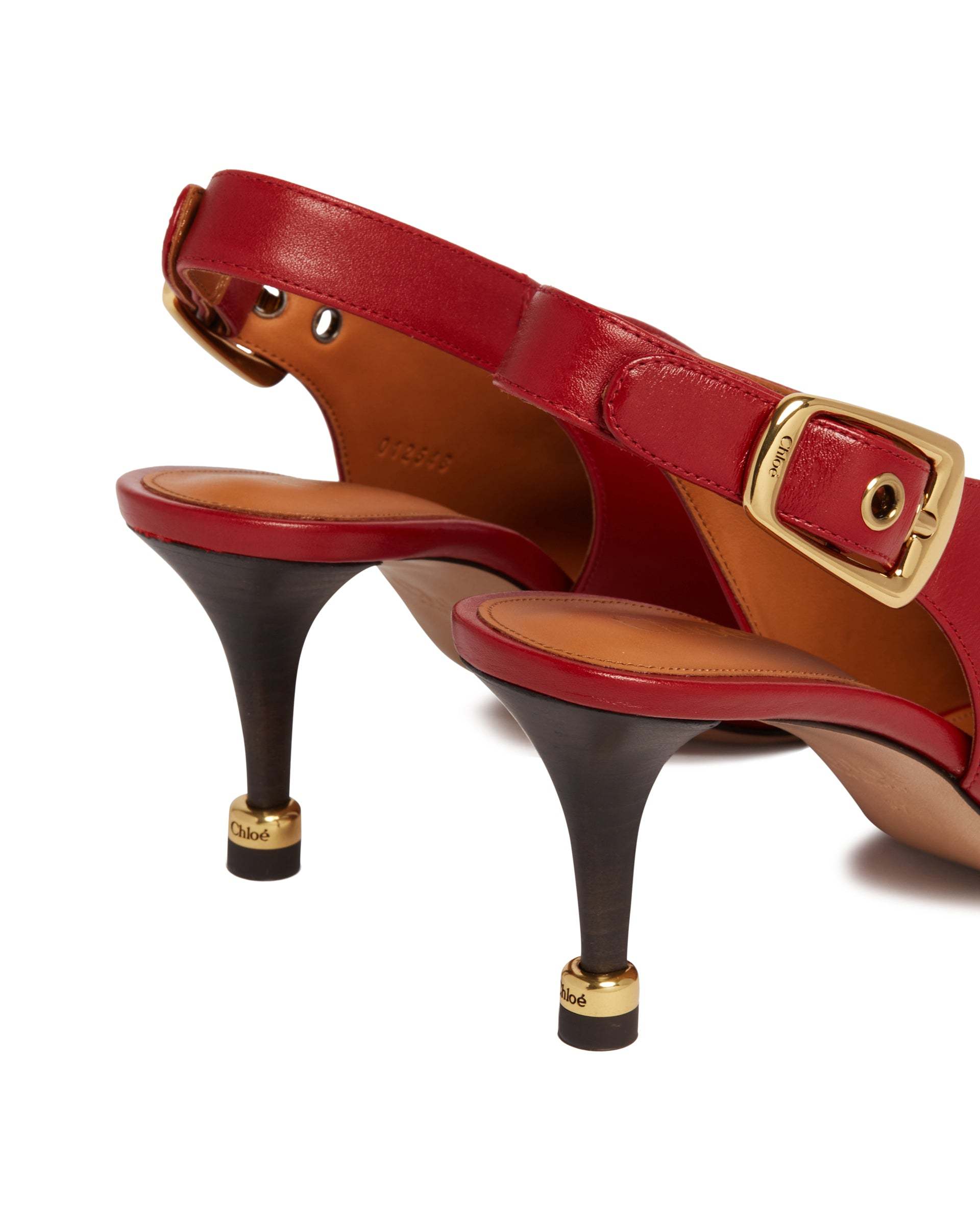 Chloé Womens Chloe Andrea Slingback Leather Heeled Pumps In Red