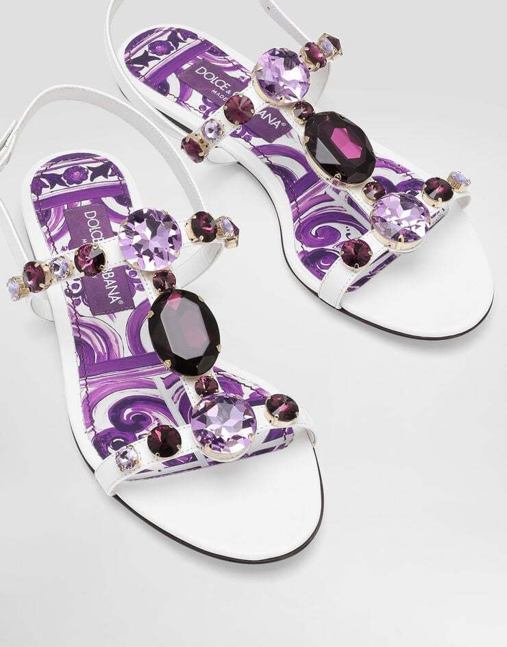Dolce & Gabbana Embellished Leather Thong Sandals
