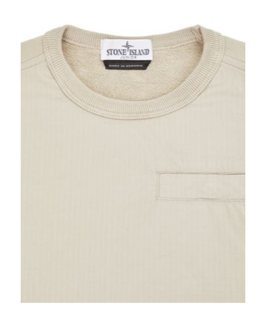 Stone Island Round Collar Long Sleeve Sweater In Gray