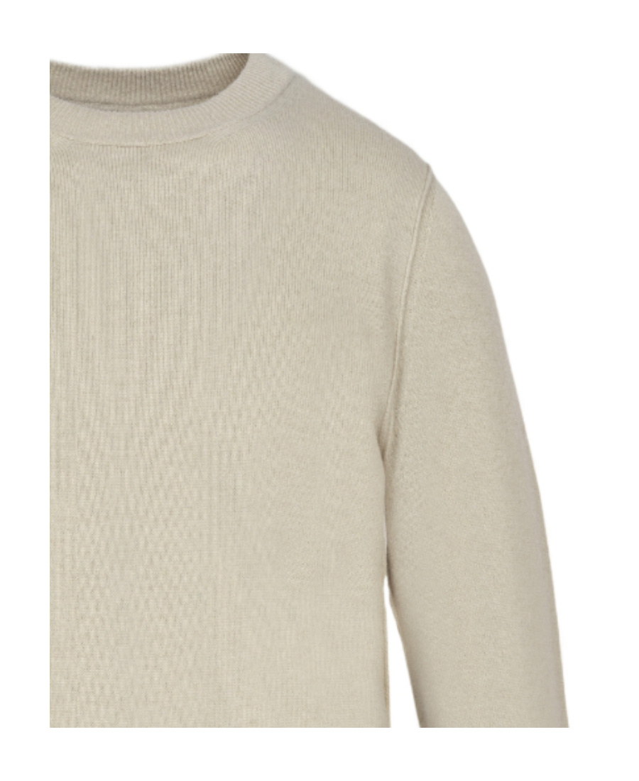 Maison Margiela Textured Knit Crewneck Sweater In Nude