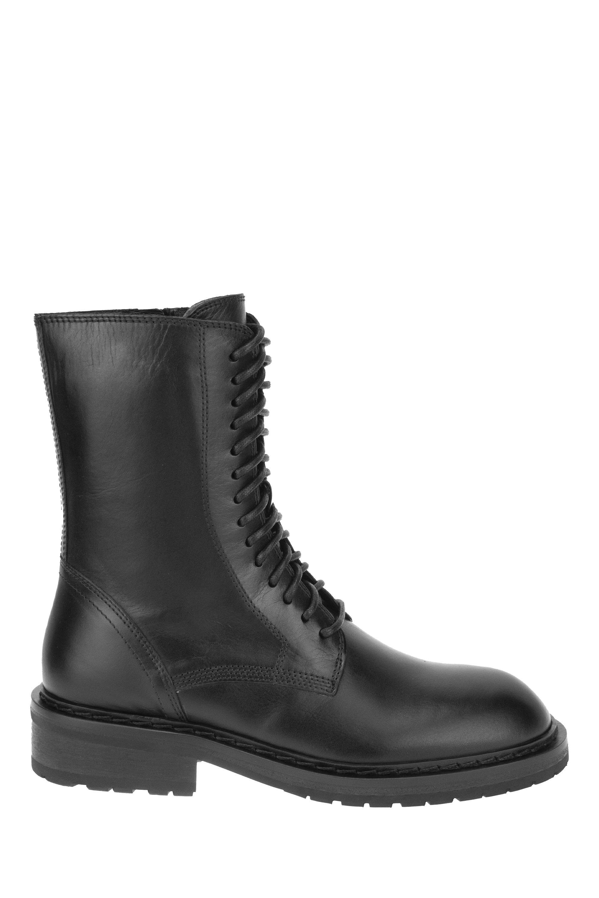 Ann Demeulemeester Black Lace-up Boots In Black