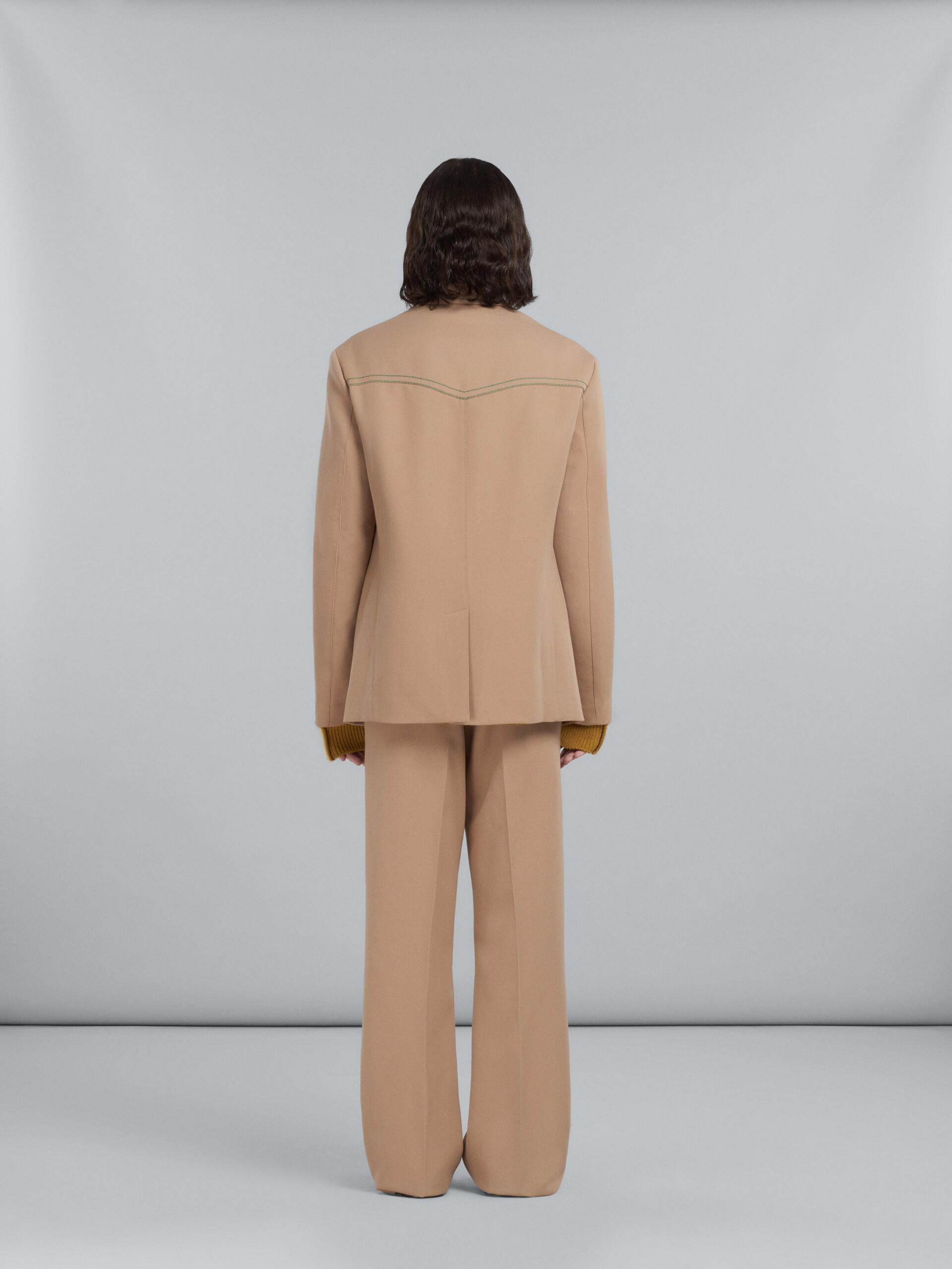 Shop Marni Blazer In Beige Cavalry Wool In Nude