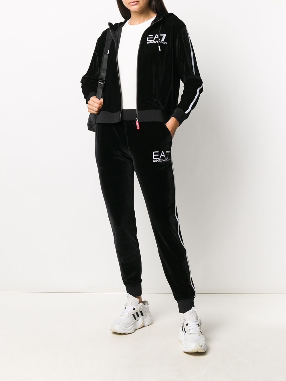 Ea7 Logo Decal Sweatpants In Black