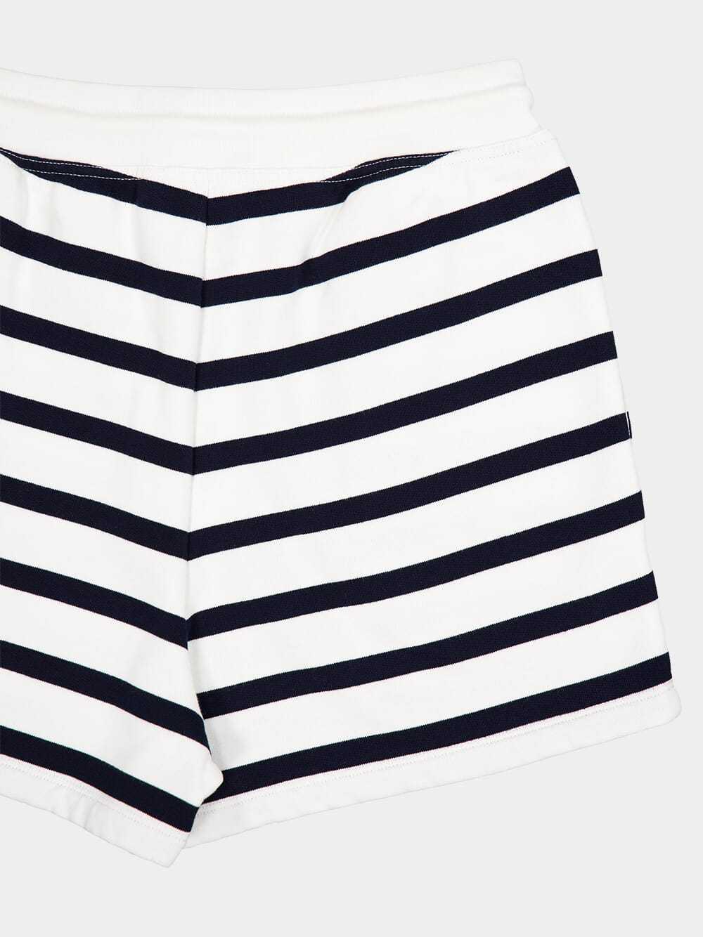 Frame Gestreifte Shorts Aus Frottee Aus Einer Baumwollmischung In White