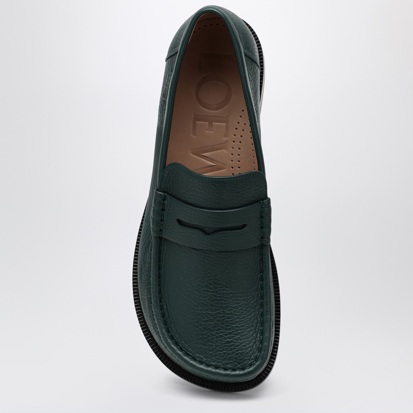 Loewe Campo Grained Leather Loafers