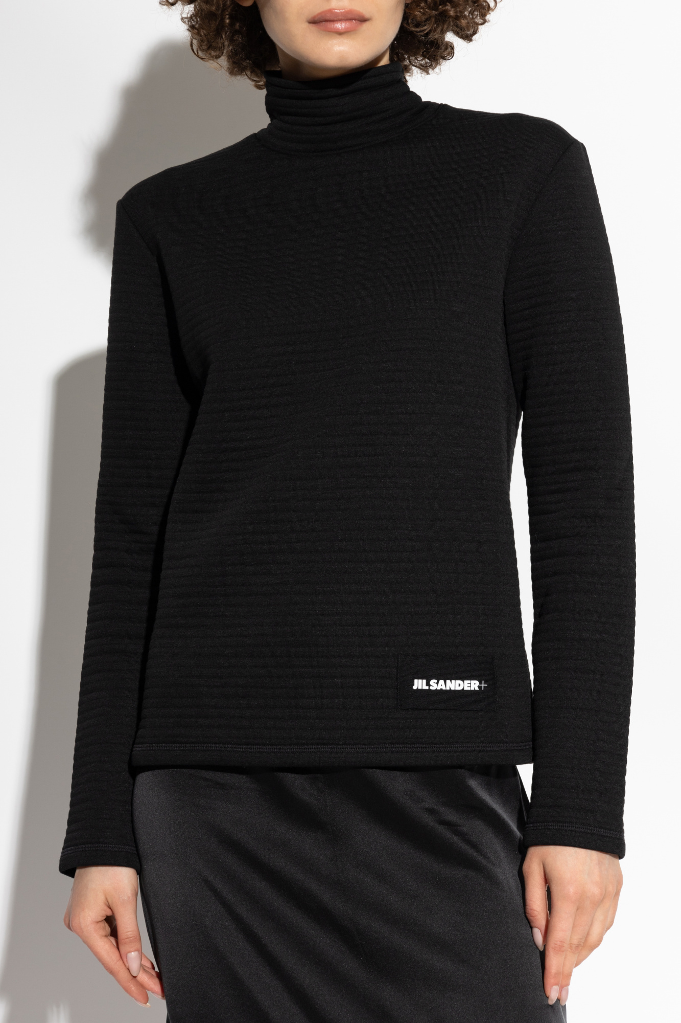 Jil Sander Ribbed-effect Sweatshirt In Black