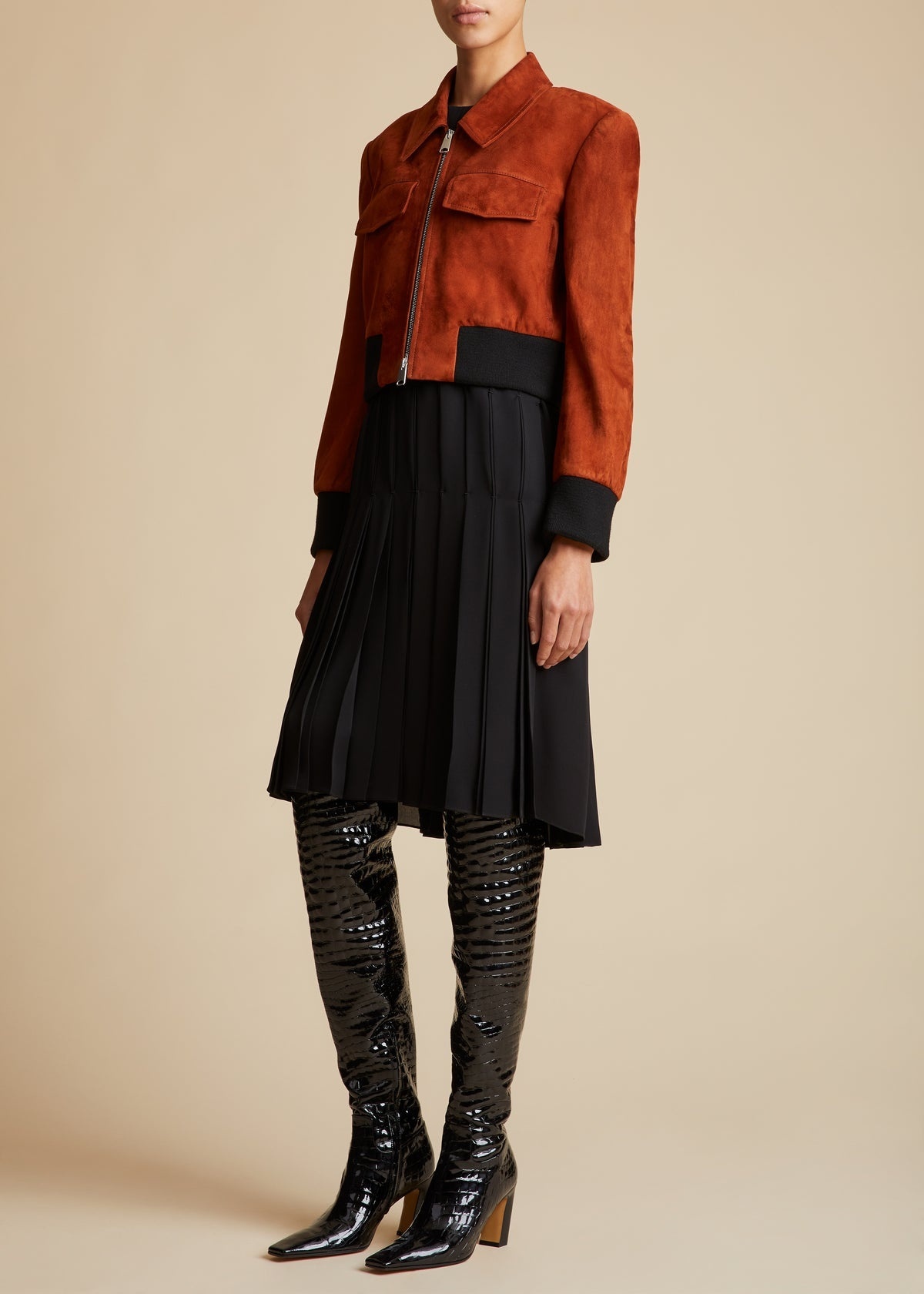 Khaite Hector Zip-up Jacket In Black