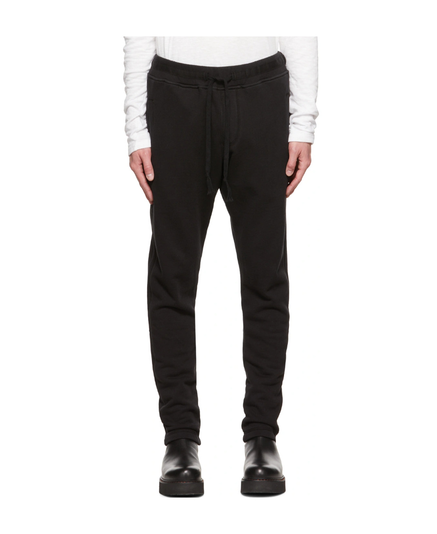 Greg Lauren Lace Up Sweatpants In Black