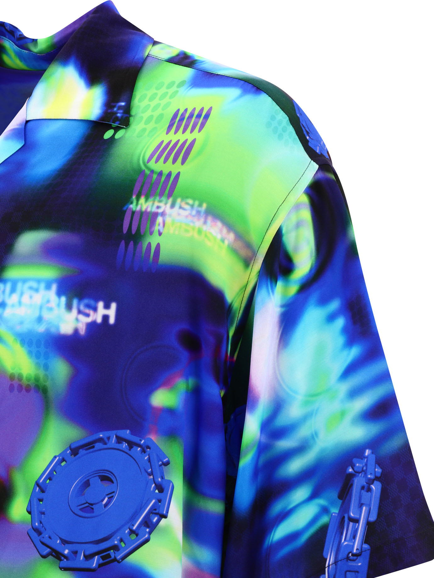 Ambush Abstract-pattern Short-sleeve Shirt In Blue