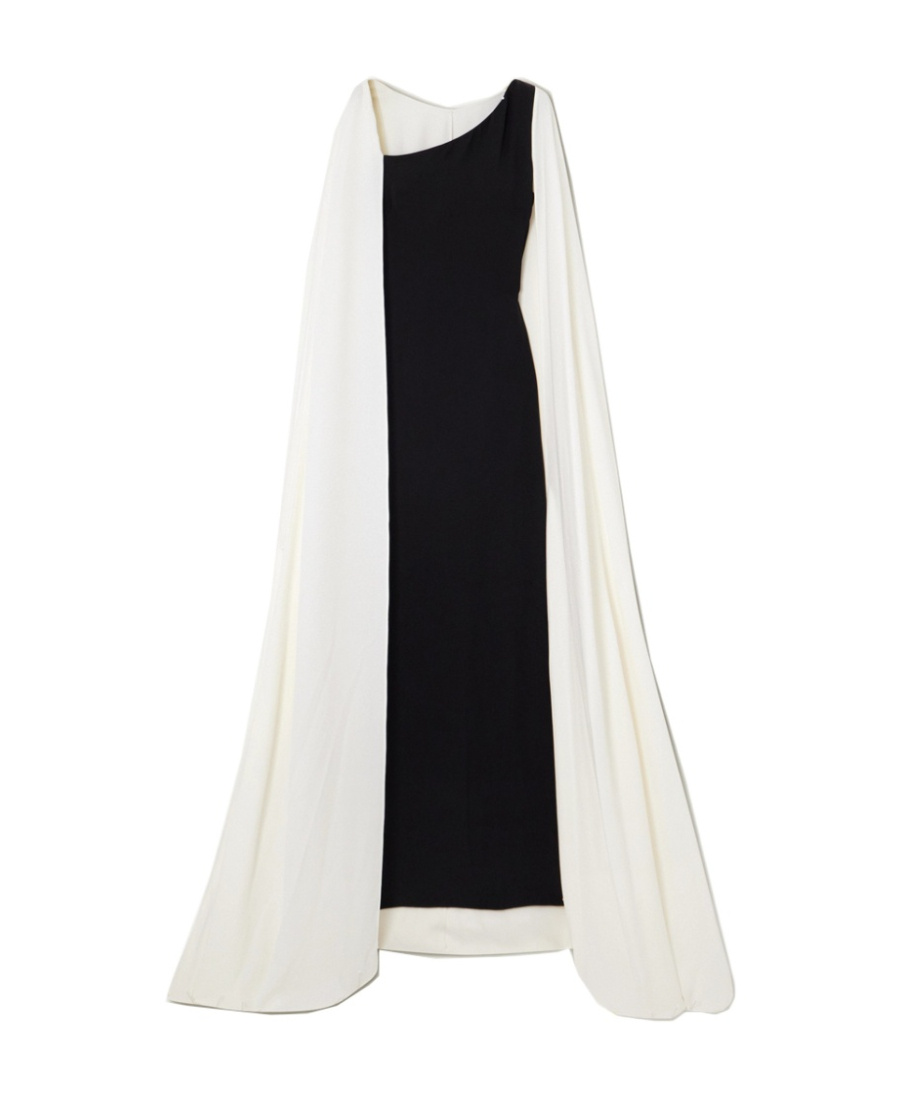 Shop Valentino Cape Sleeveless Dress In White