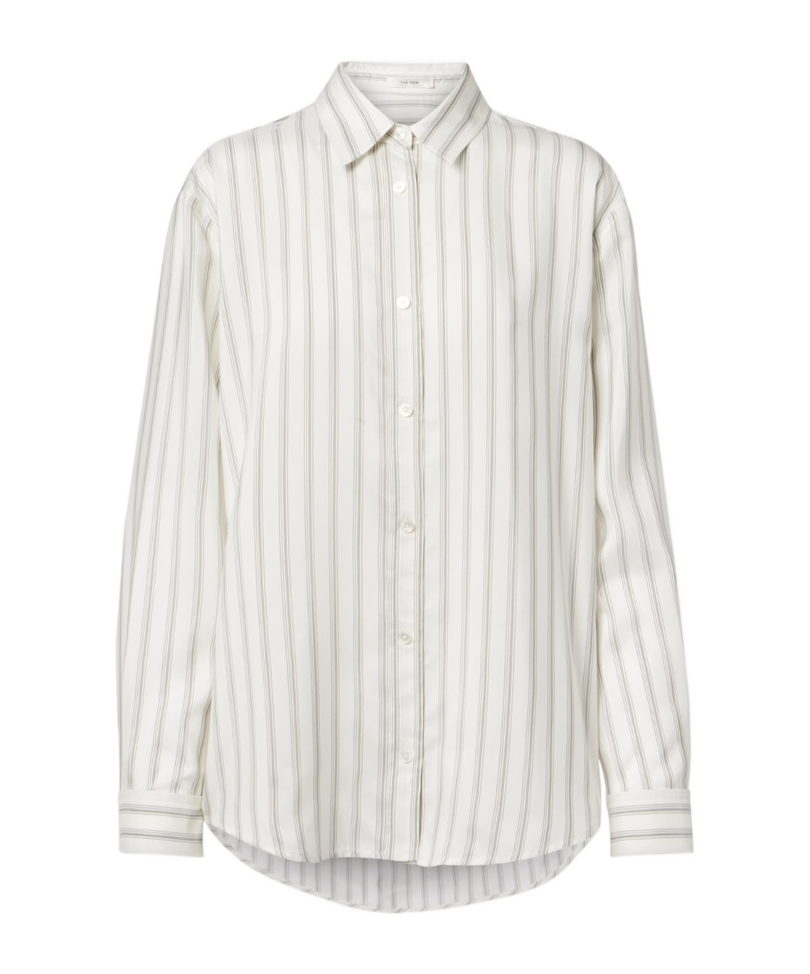 The Row Eirlys Striped Silk Button-down Shirt In White