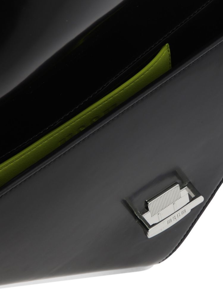 Msgm Triangle-shape Clutch Bag In Black