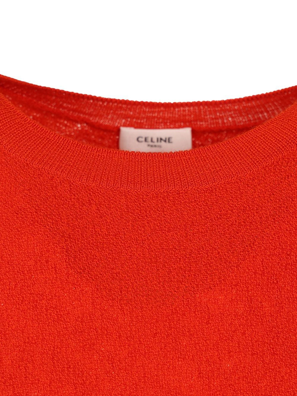Celine Men Crew Neck Sweater In Wool In Red