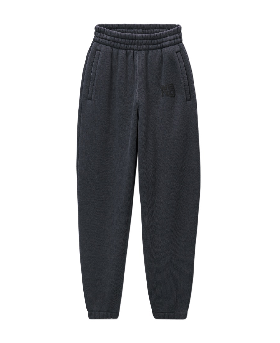 ALEXANDER WANG RUBBERISED-LOGO COTTON-BLEND TRACK PANTS 