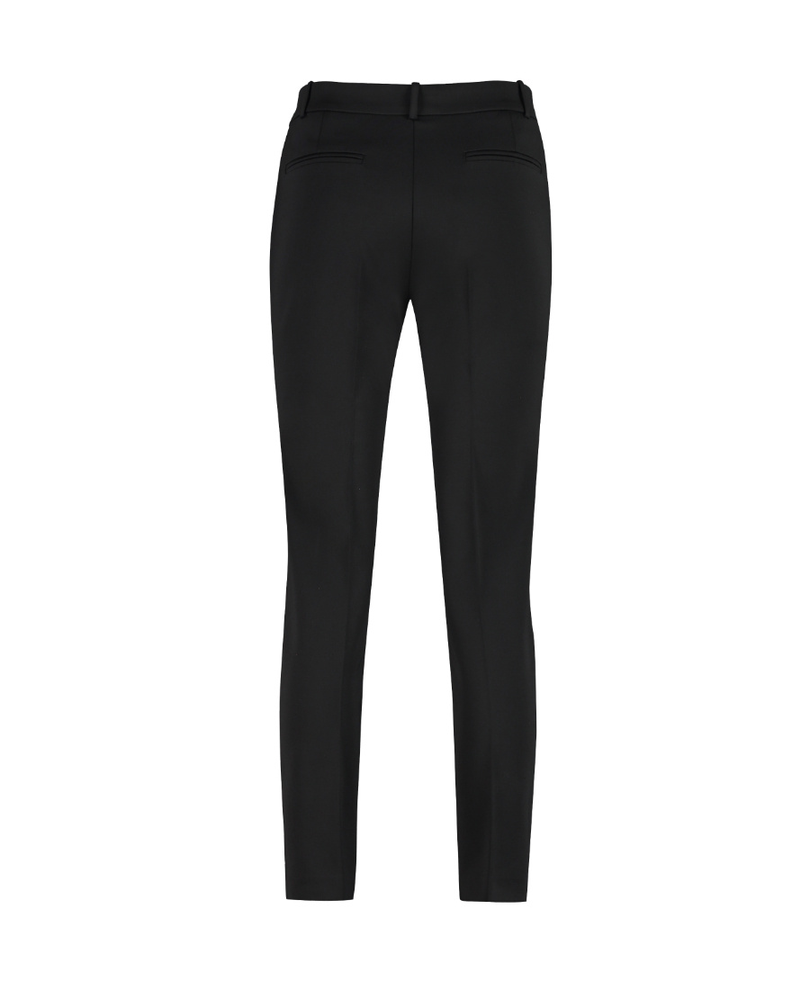 Pinko Bello Cigarette Pants In Milano Stitch In Black