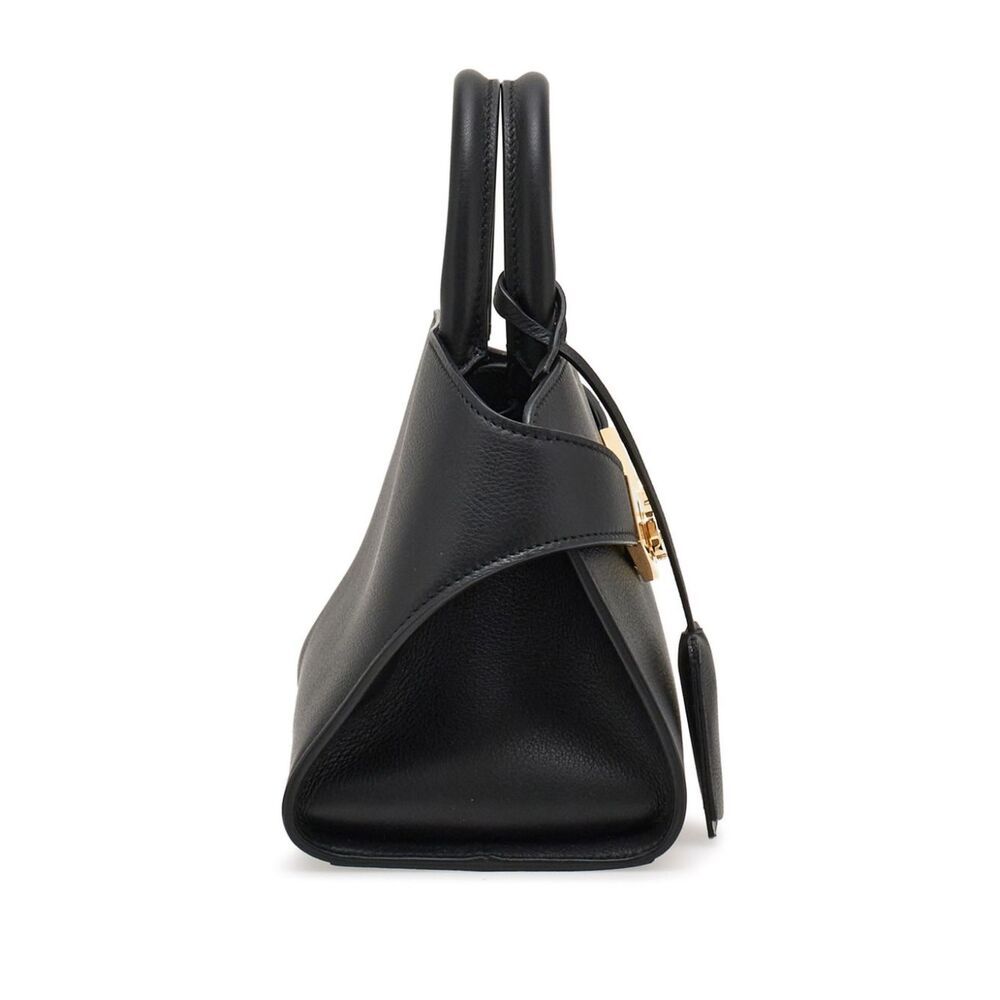 Shop Ferragamo Salvatore Mini Hug Top Handle Bag In Black