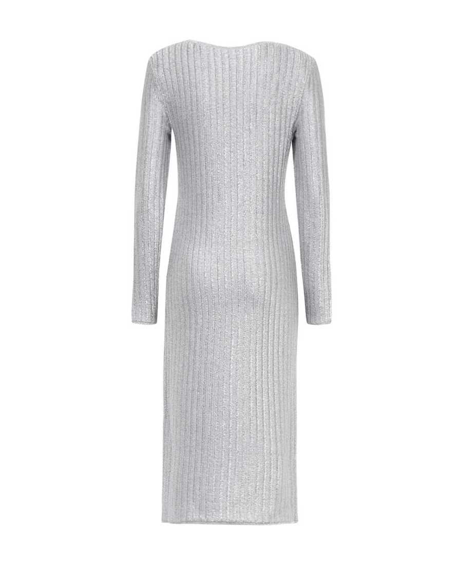 Tom Ford Metallic Cotton And Wool Midi Dress In White
