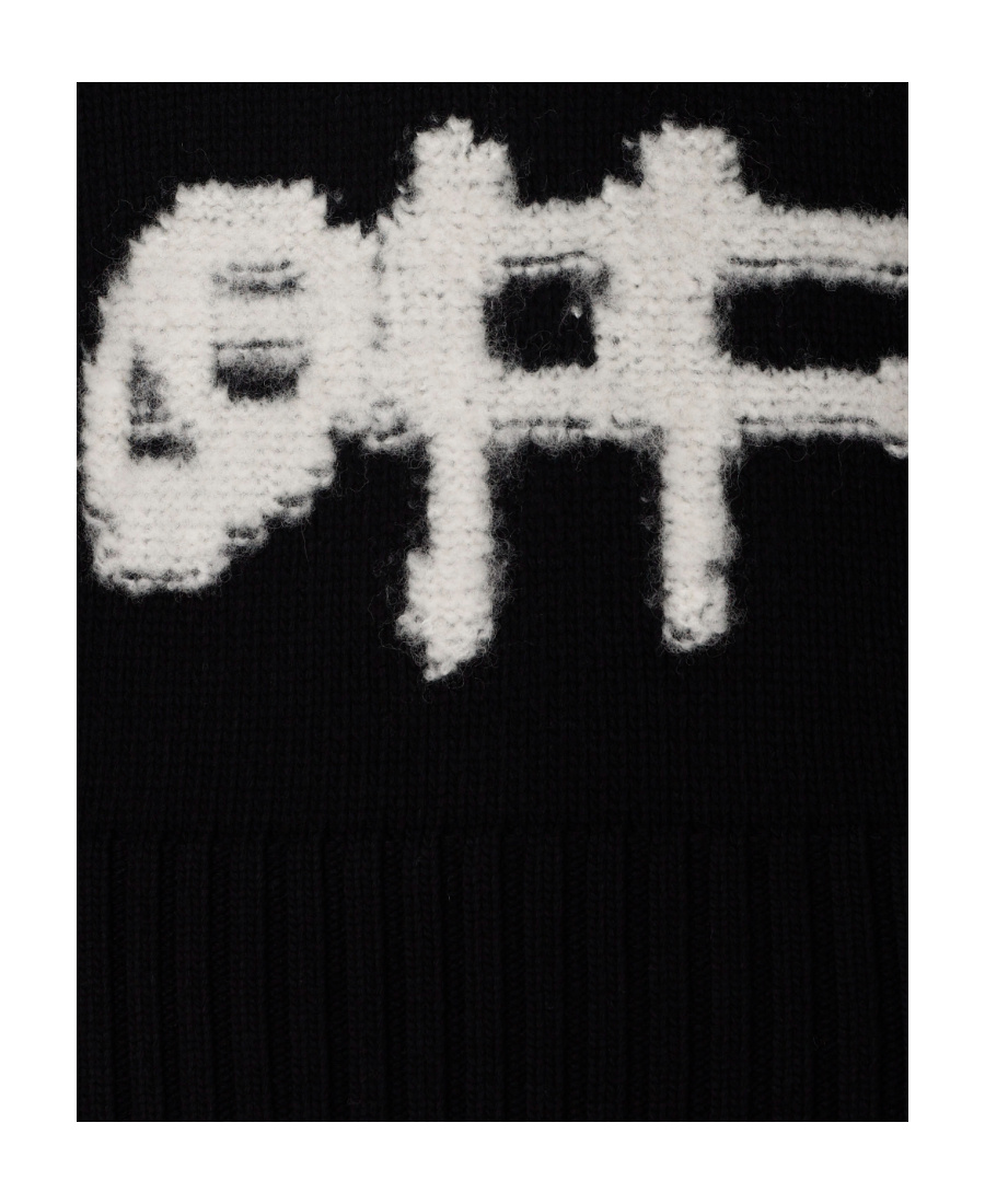 OFF-WHITE LOGO-INTARSIA KNIT JUMPER