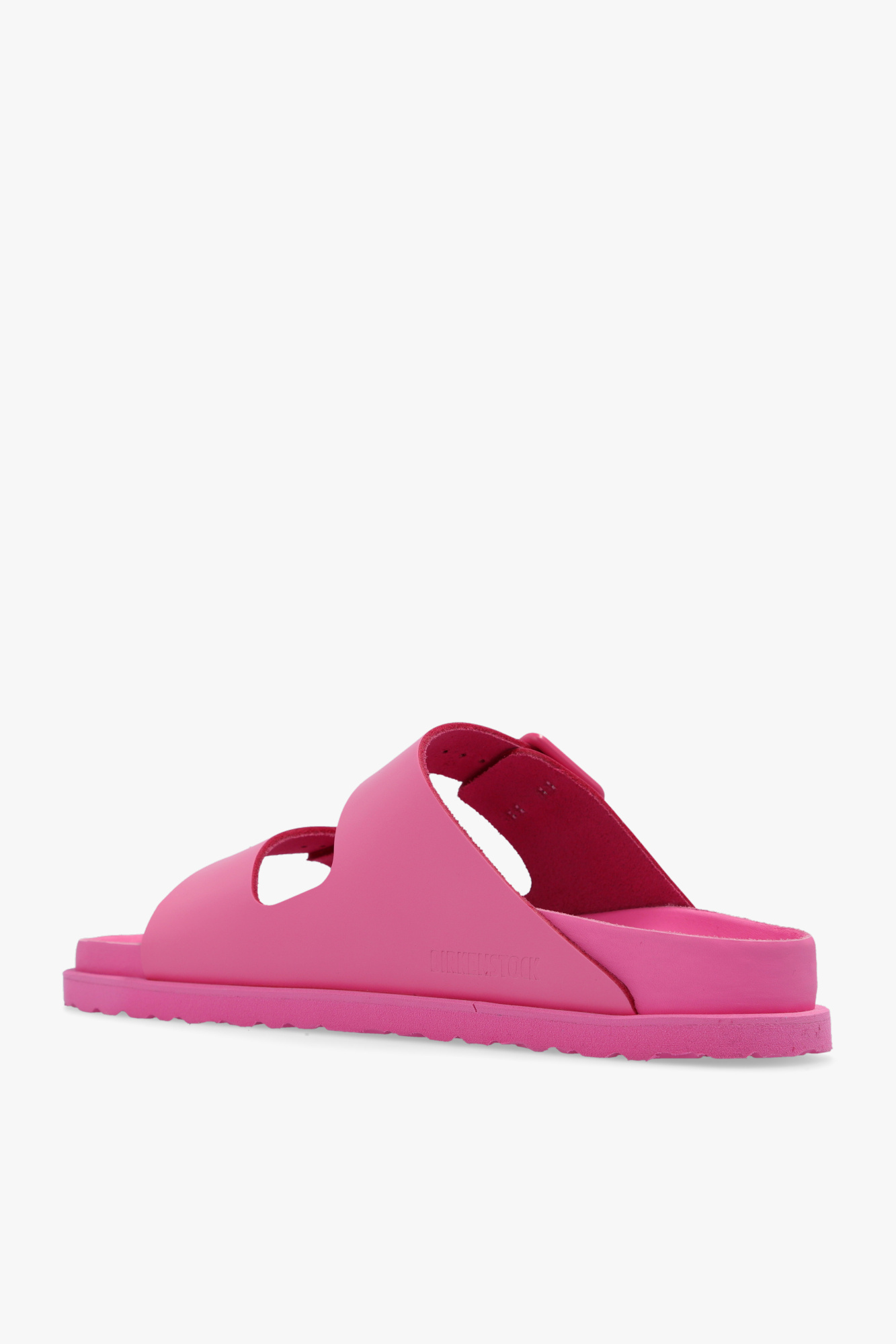 Shop Birkenstock Arizona Embossed-logo Slides In Pink